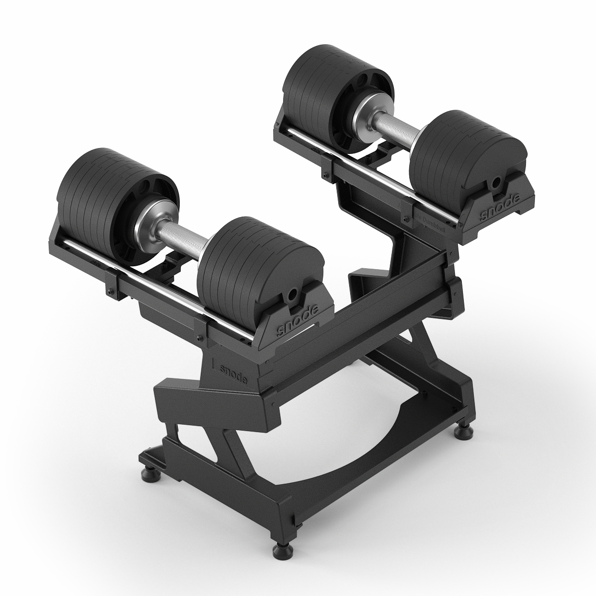 SNODE 40kg adjustable dumbbells with sturdy storage stand for space-saving home gym strength training