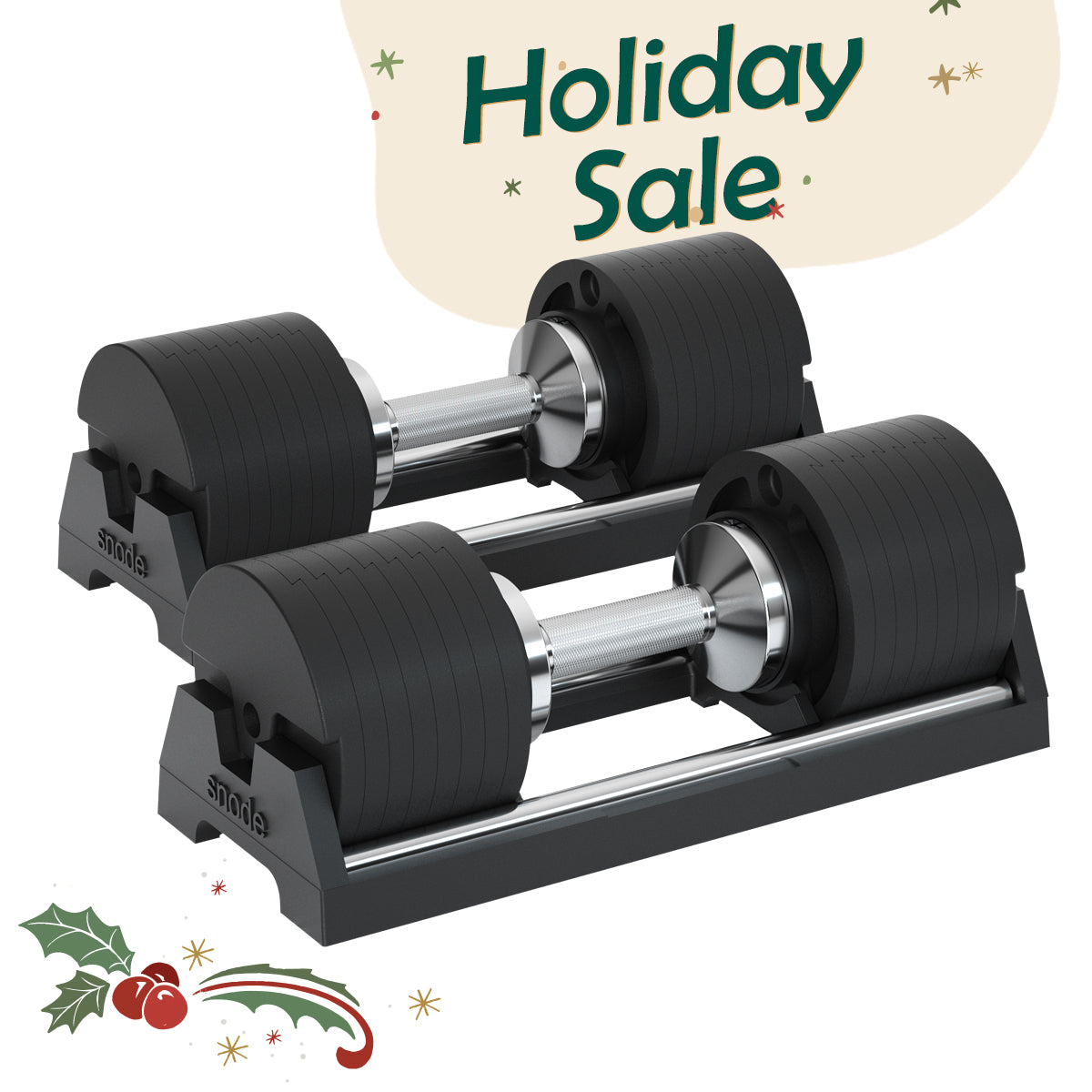 Juego de 2 mancuernas ajustables Snode de 40 kg, de hierro fundido, resistentes al impacto y con ajuste rápido (un par)